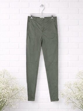 Anthropologie Olive Zipper Ankle Moto Skinny Pants Size 27